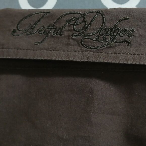 Vintage Artful Dodger Brown Military Style Shirt, 100% Cotton, Size XL - Picture 5 of 15